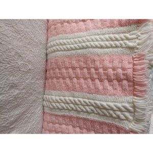 Pink and white afghan